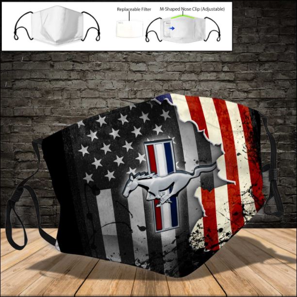 Ford Mustang American flag face mask