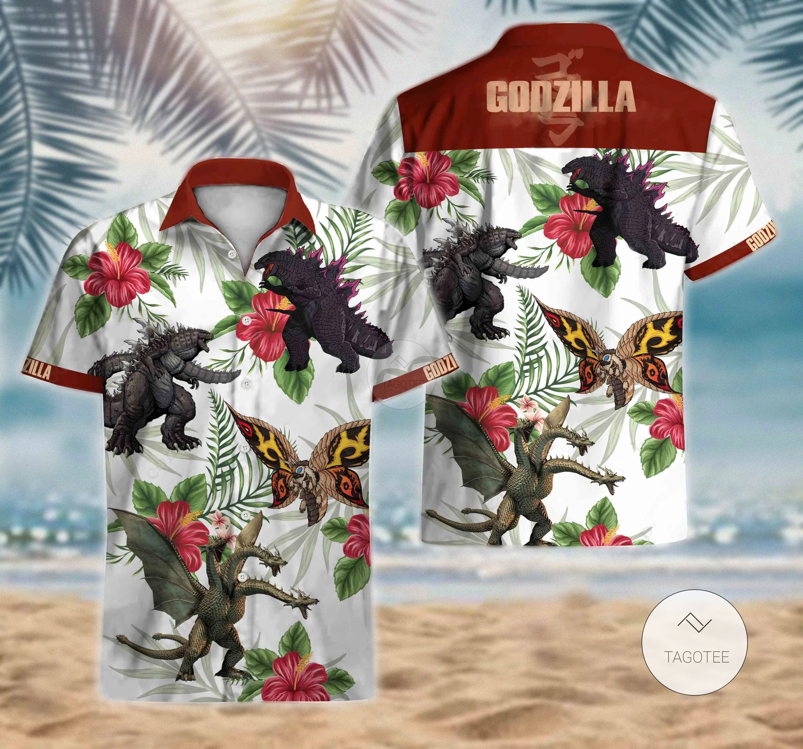 Godzilla Hawaiian Shirt mk
