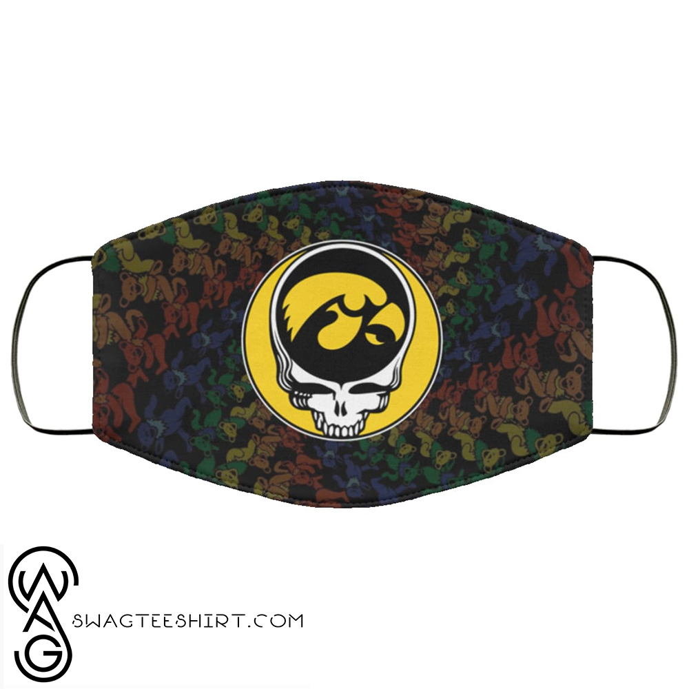 [special edition] Grateful dead iowa hawkeyes full over printed face mask – maria