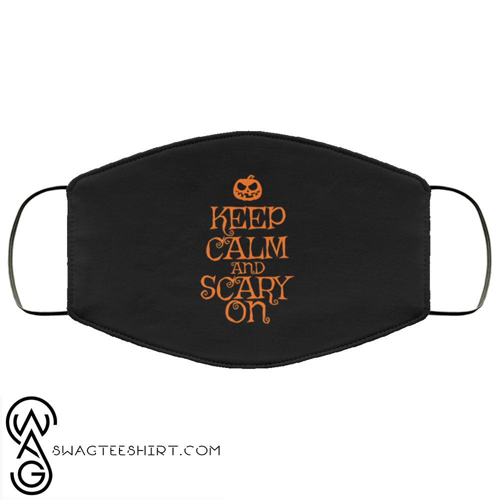 [special edition] Halloween keep calm ans scary on full printing face mask – maria