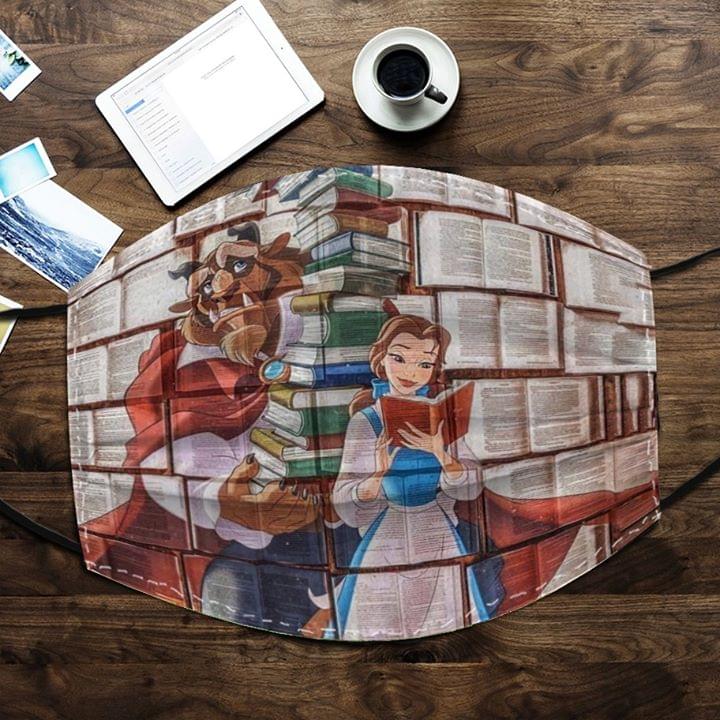 Love Books Beauty and The Beast face mask