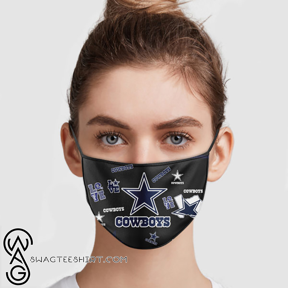 Love dallas cowboys all over printed face mask