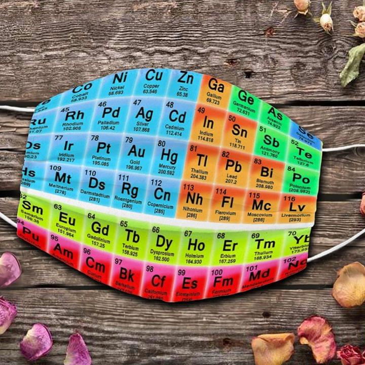 Periodic table Science face mask