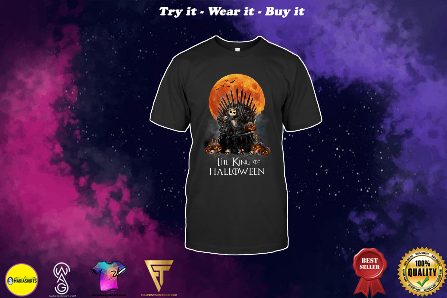 game of thrones jack skellington the king of halloween shirt