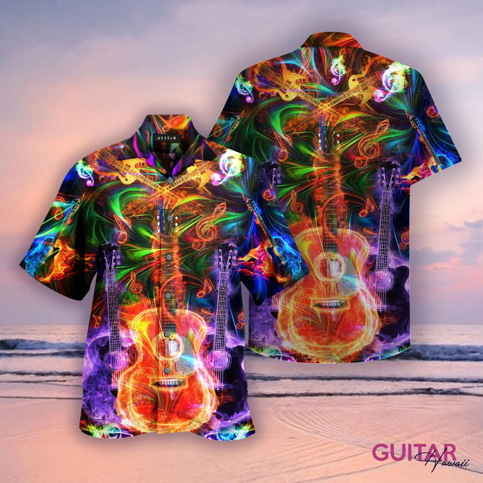 guitar unisex Hawaiian shirt2
