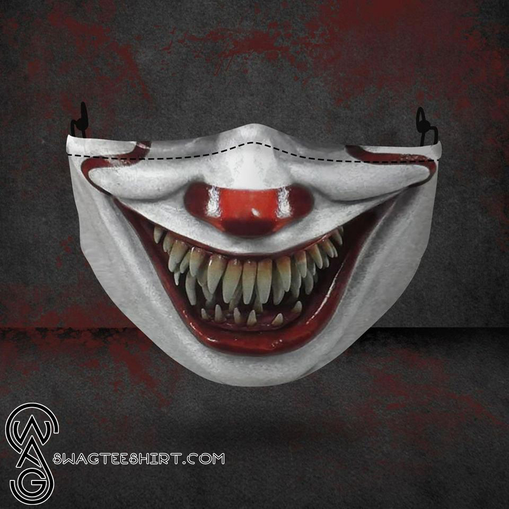 [special edition] halloween pennywise face all over printed face mask – maria