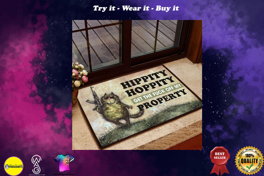 [special edition] hippity hoppity get off our property cat doormat – maria