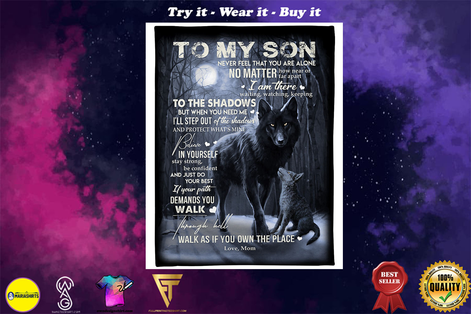 [special edition] wolf to my son walk as if you own the place love mom blanket – maria