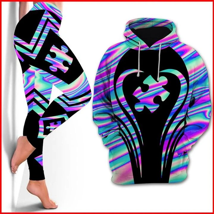 Autism Awareness holographic 3d hoodie and legging