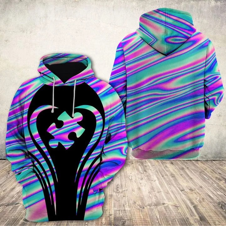 Autism Awareness holographic 3d hoodie and legging2