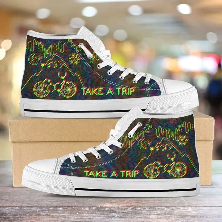 Bicycle Day Take A Trip High Top Shoes White