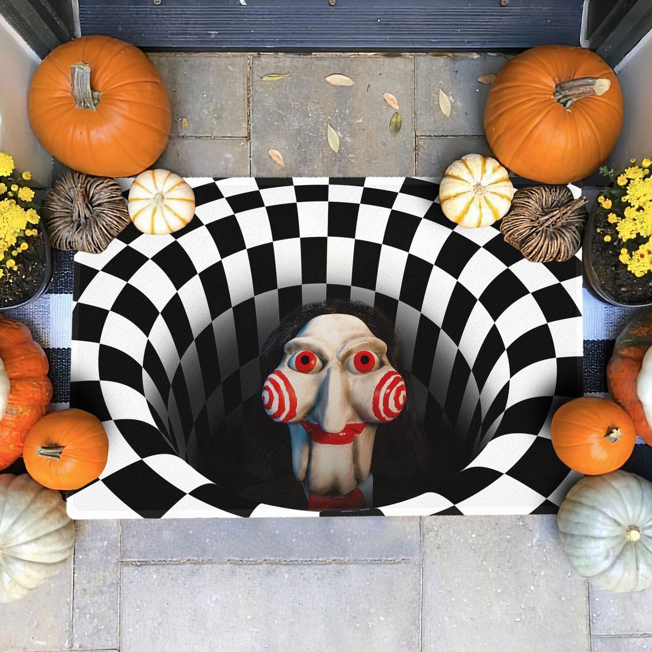 Billy jigsaw illusion halloween doormat-2