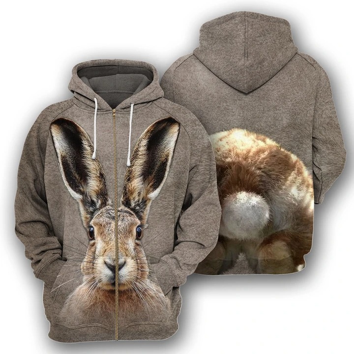 Bunny - 3D All Over Printed Zip Hoodie