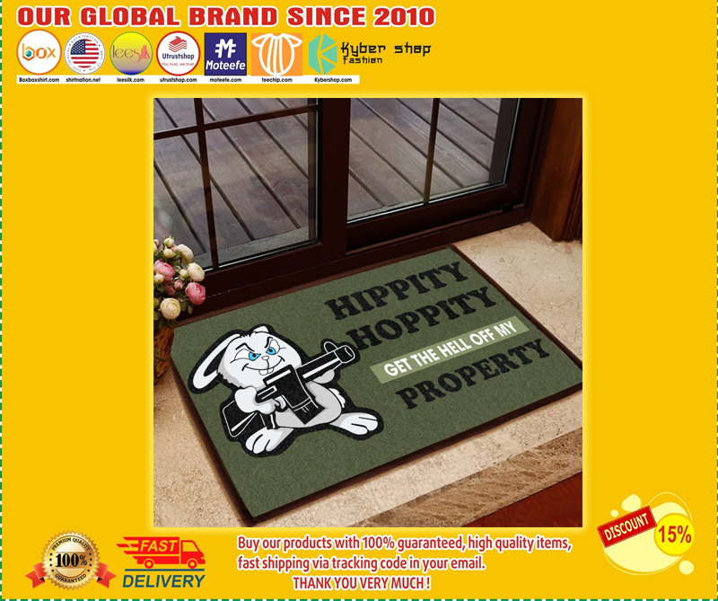 Bunny Hippity Hoppity Get The Hell Off My Property doormat – LIMITED EDITION BBS