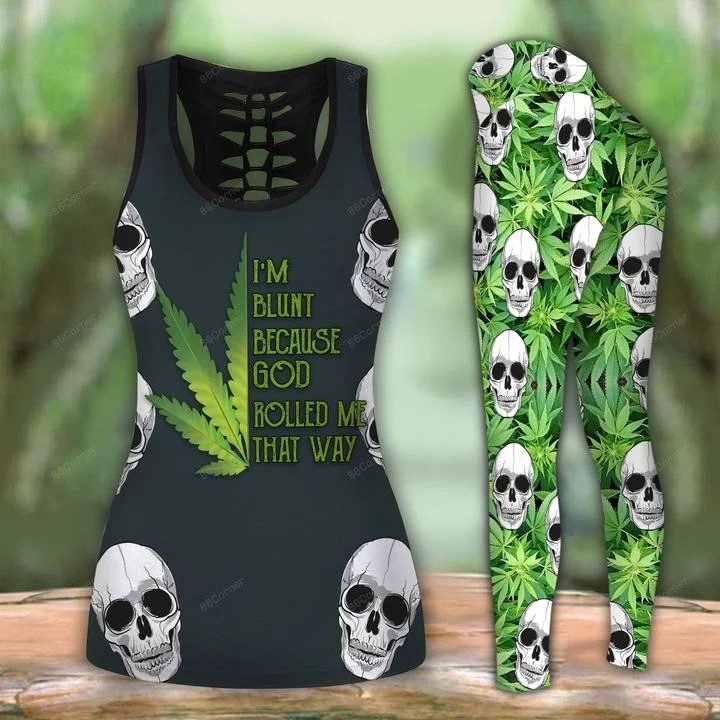 Cannabis skull I'm blunt because god rolled me that way 3d hoodie and legging2