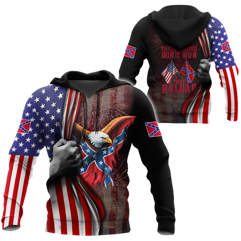 Confederate States of America These colors don't run They reload 3D hoodie