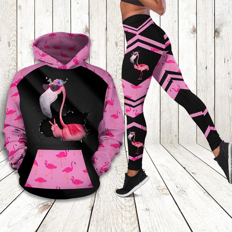 Flamingo 3d hoodie and legging