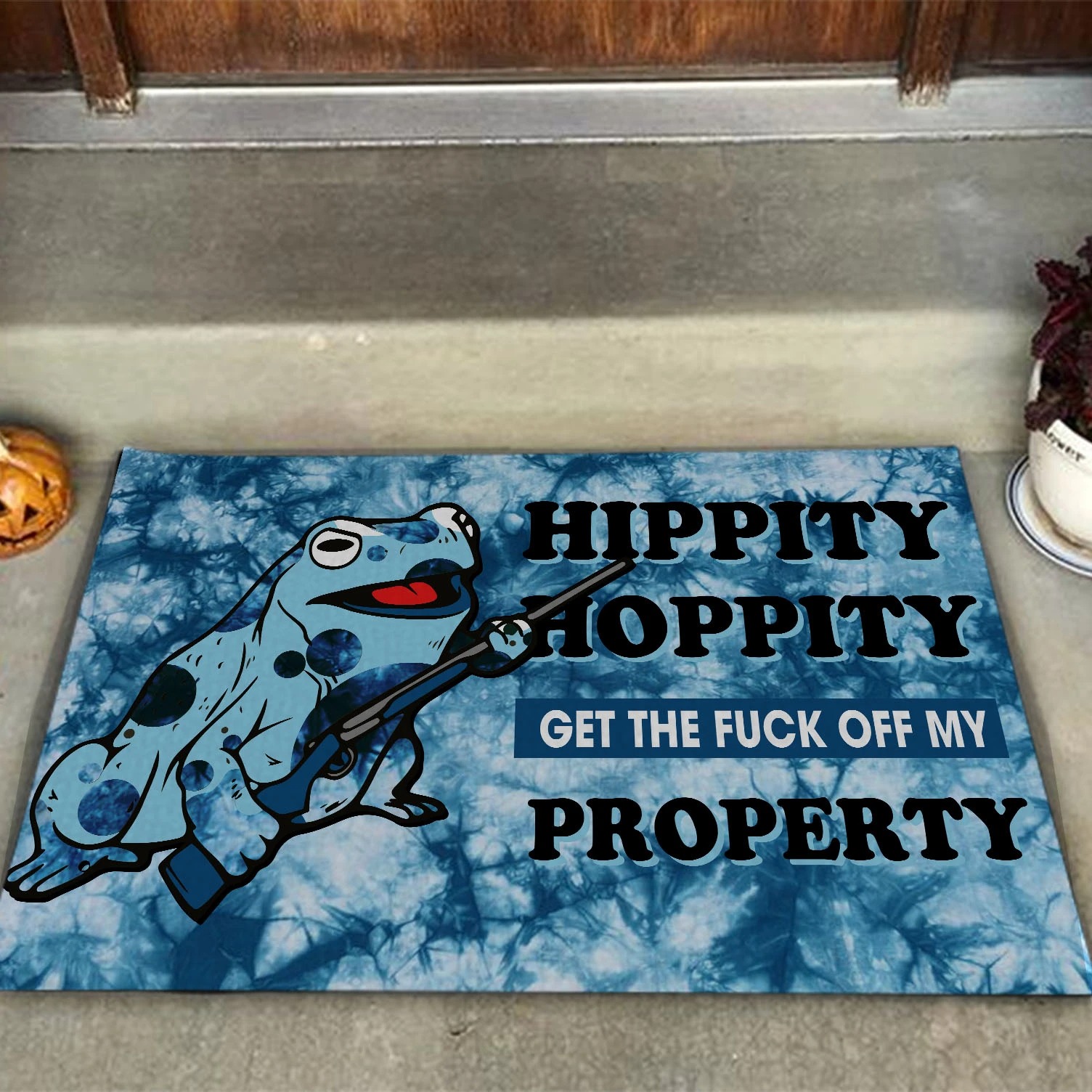 Frog hippity hoppity get the fuck off my property doormat 1