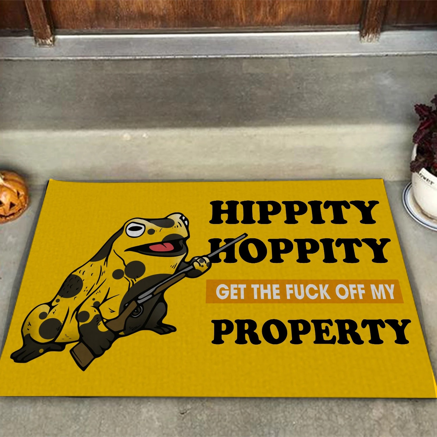 Frog hippity hoppity get the fuck off my property doormat 2