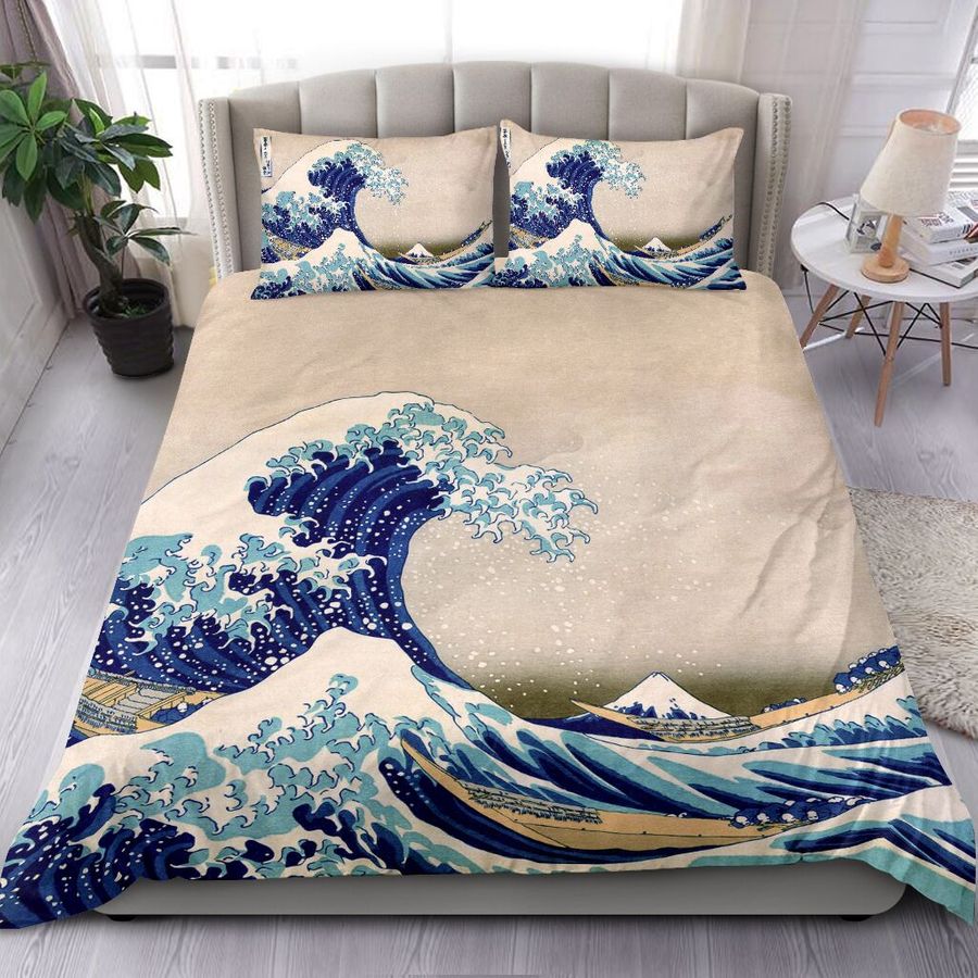 Great wave off kanagawa japanese bedding set