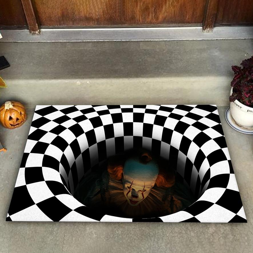 Halloween pennywise illusion doormat