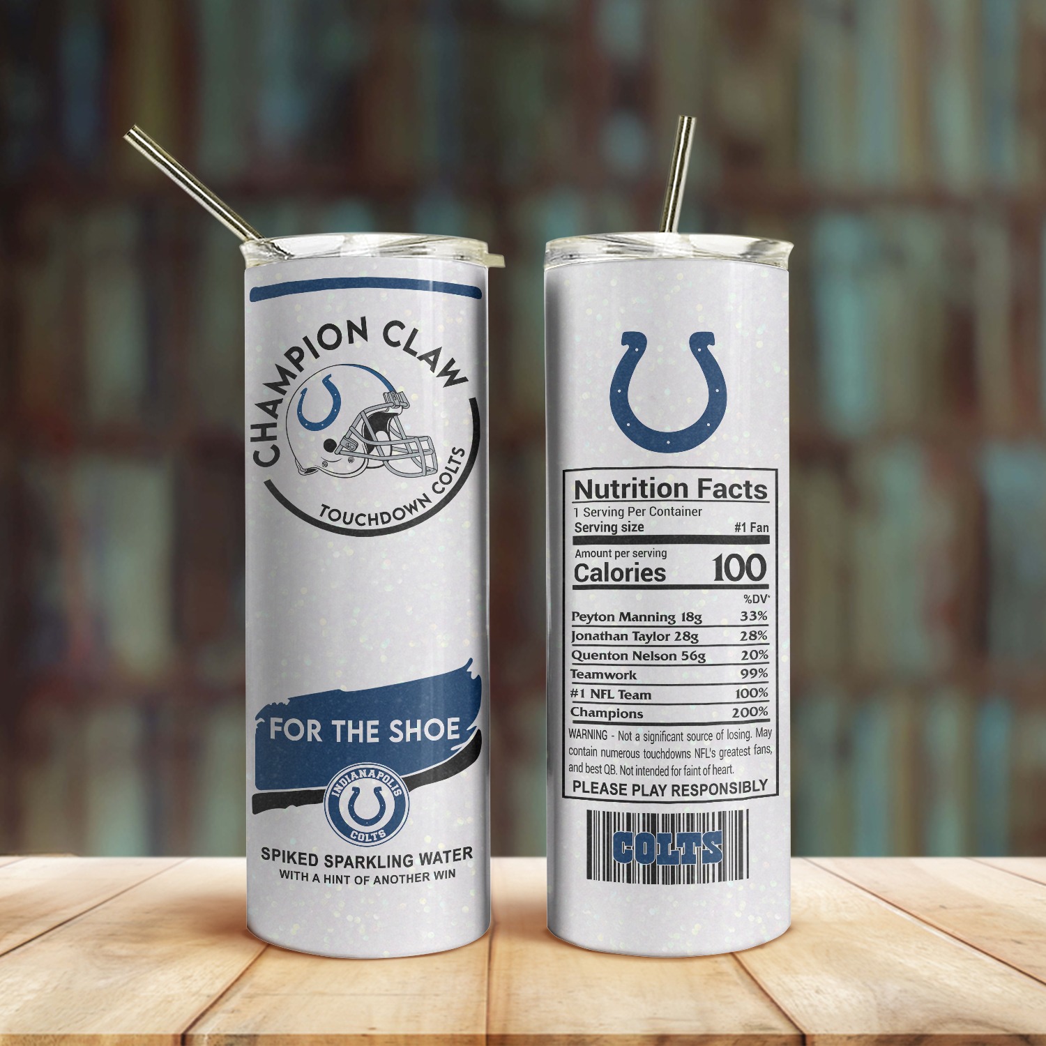 Indianapolis colts champion claw skinny tumbler
