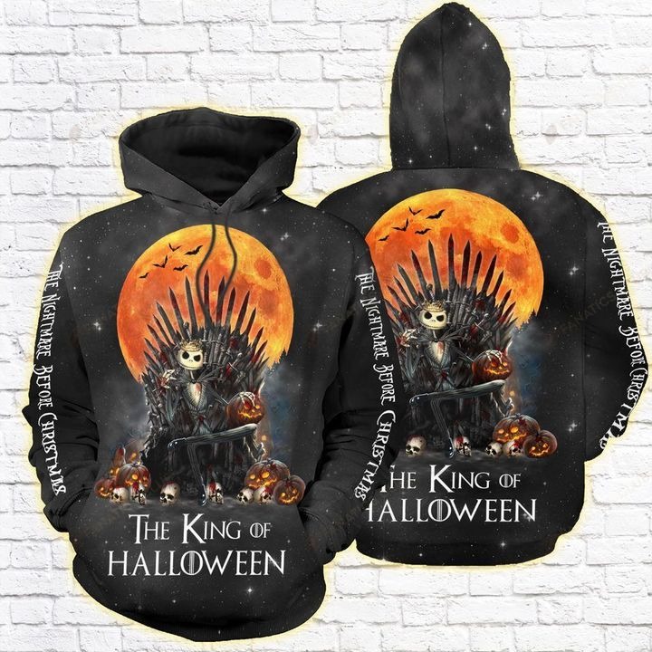 Jack skellington the king of halloween 3d all over print hoodie, shirt