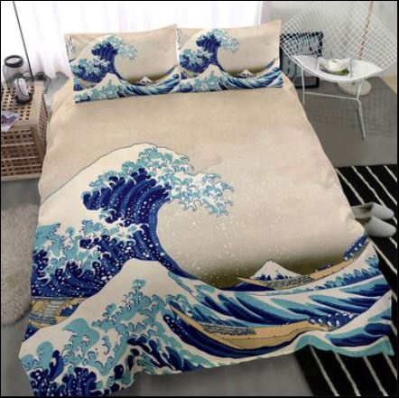 Japanese kanagawa wave bedding set