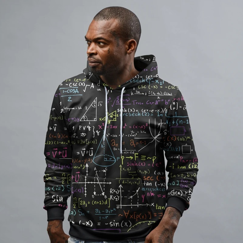 Math 3d all over printed hoodie