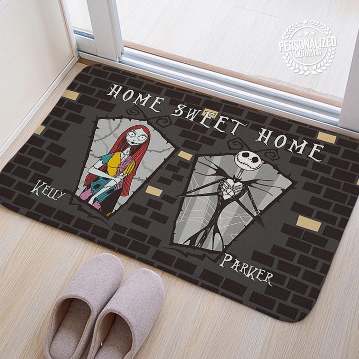 Personalized custom name Jack sally home sweet home doormat 2