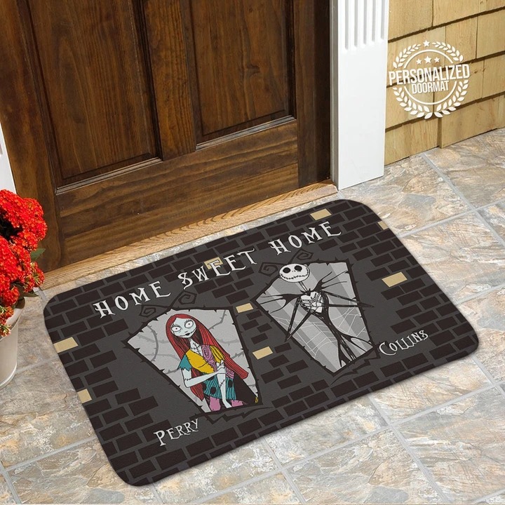 Personalized custom name Jack sally home sweet home doormat 3