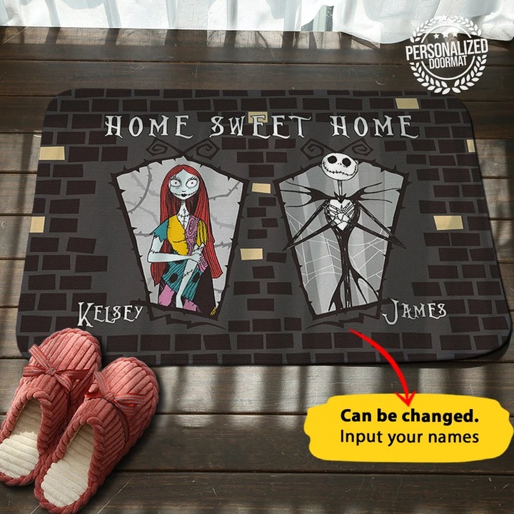Personalized custom name Jack sally home sweet home doormat
