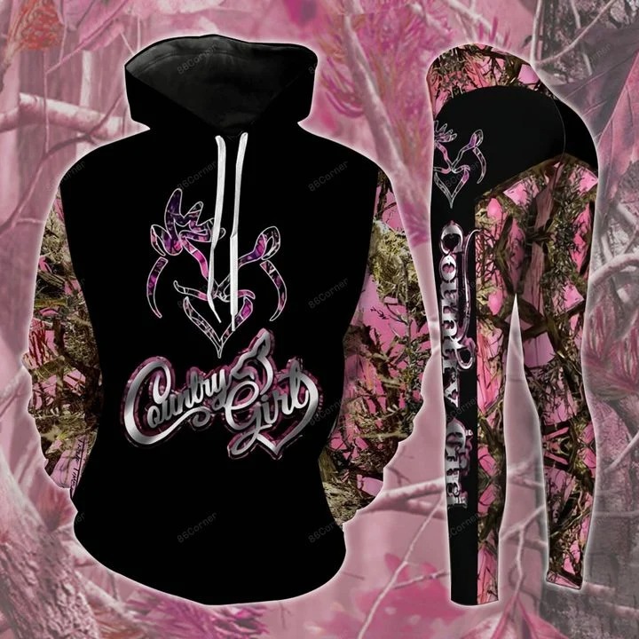 Pink Country girl 3d hoodie and legging