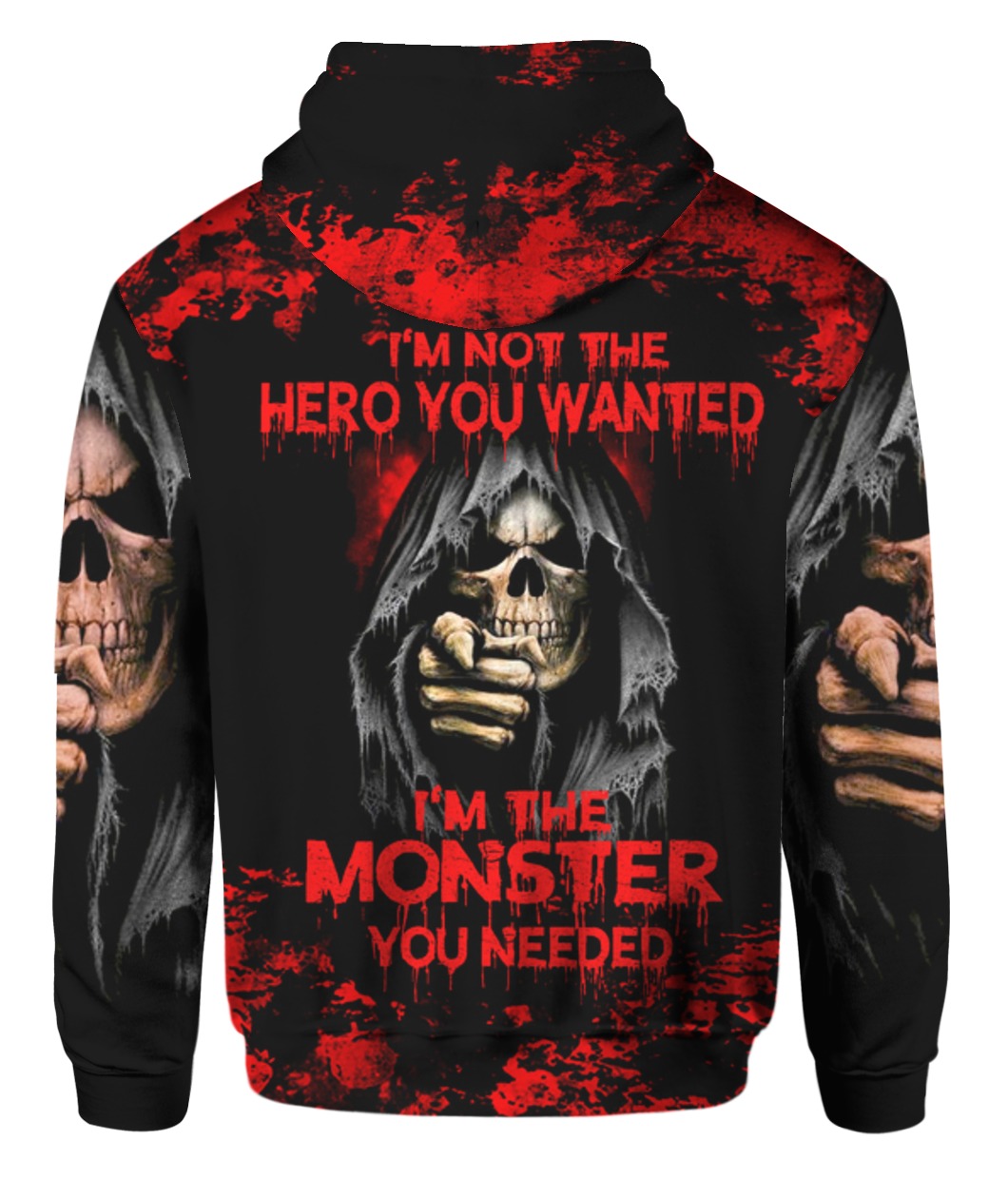 Skull i'm not the hero you wanted i'm the monster you needed 3d all over print hoodie, t-shirt 1