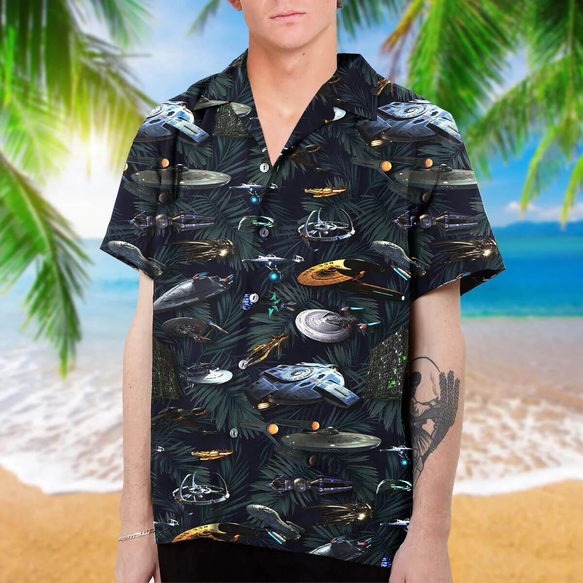 Spaceship hawaiian shirt