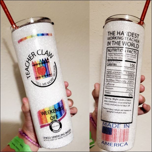 Teacher claw tell me more seltzer skinny tumbler – dnstyles