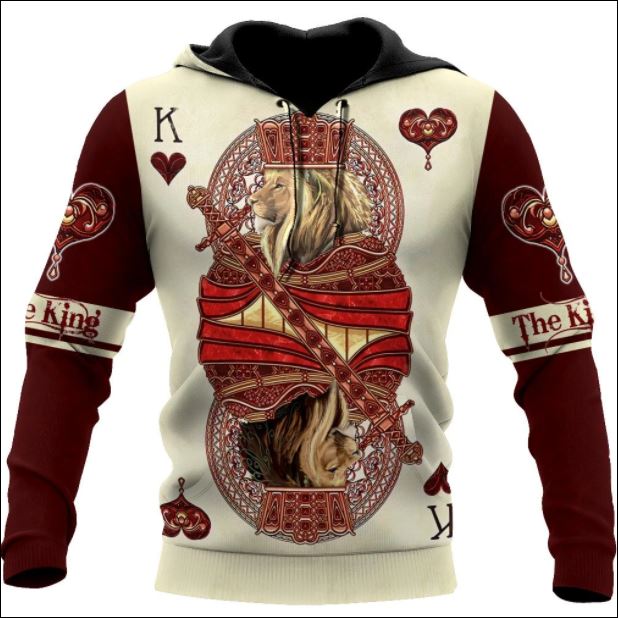 The King of Wildlife Lion Poker all over printed 3D hoodie