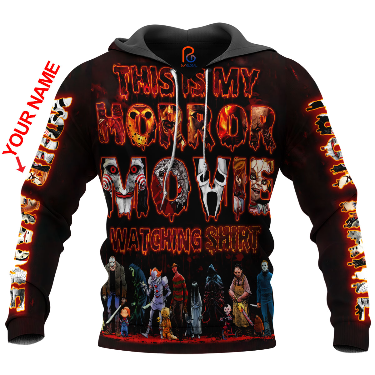 This Is My Horror Movie Watching Shirt Custom Name 3D All Over Printed Hoodie