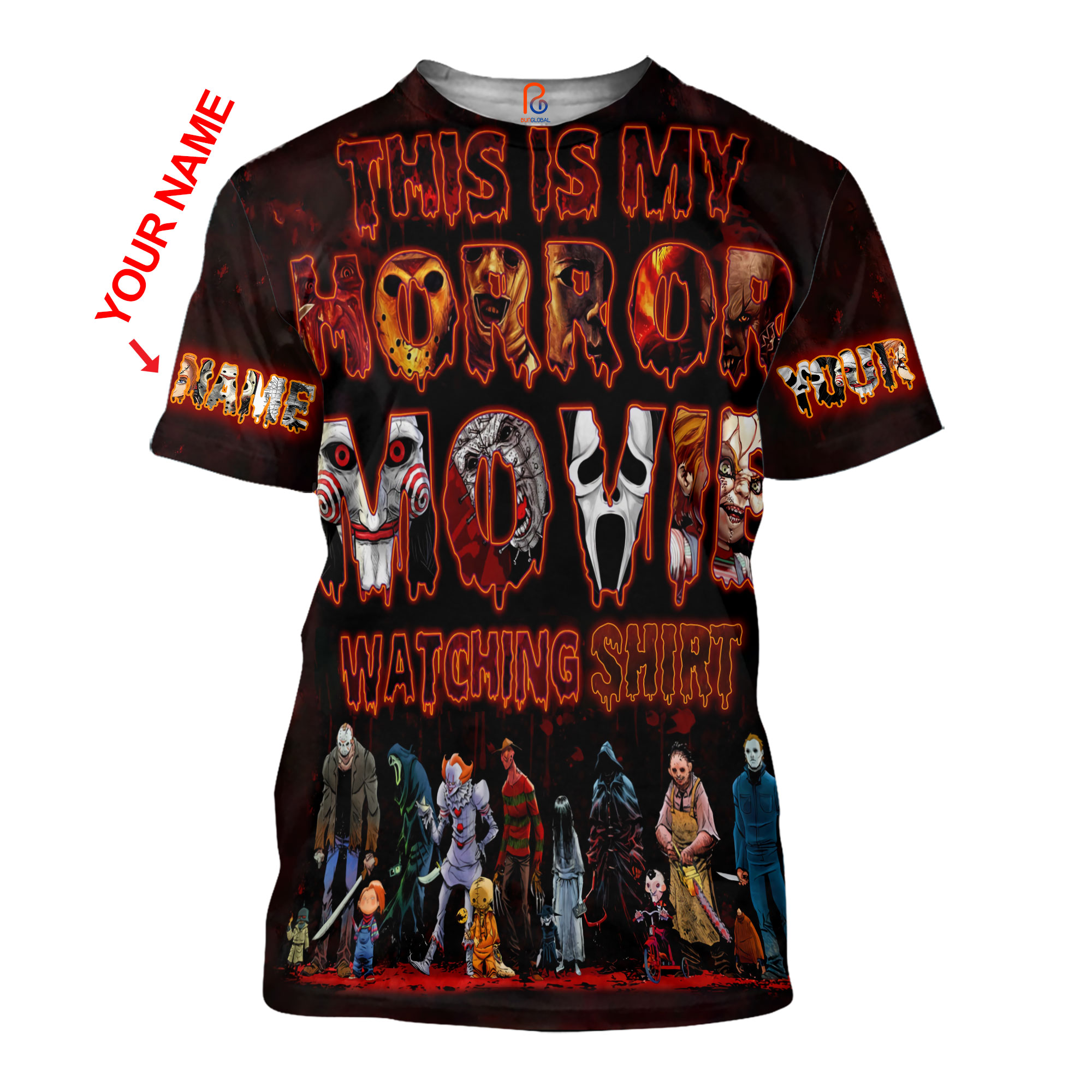 This Is My Horror Movie Watching Shirt Custom Name 3D All Over Printed Shirt