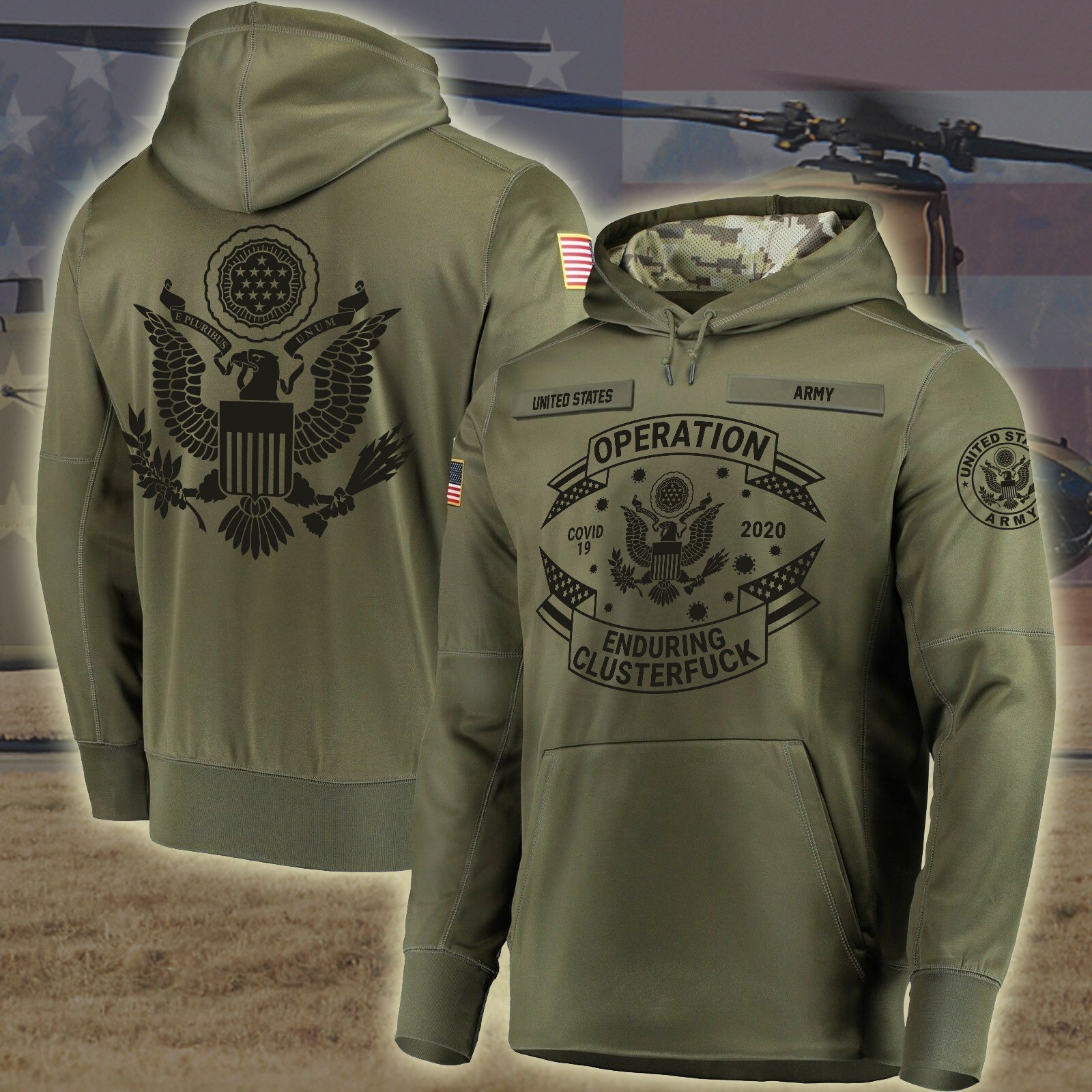 United States Army Operation Enduring Clusterfuck Personalized 3D hoodie