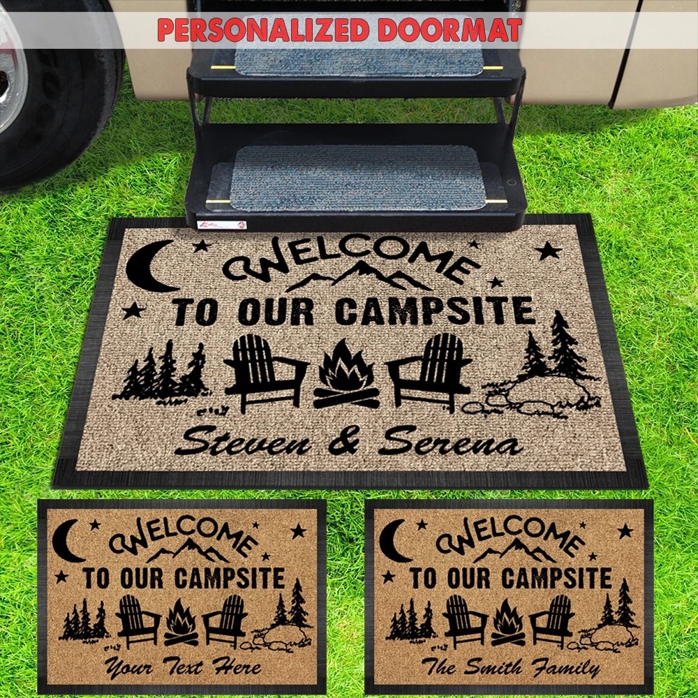 Welcome to our campsite personalized doormat  – TAGOTEE