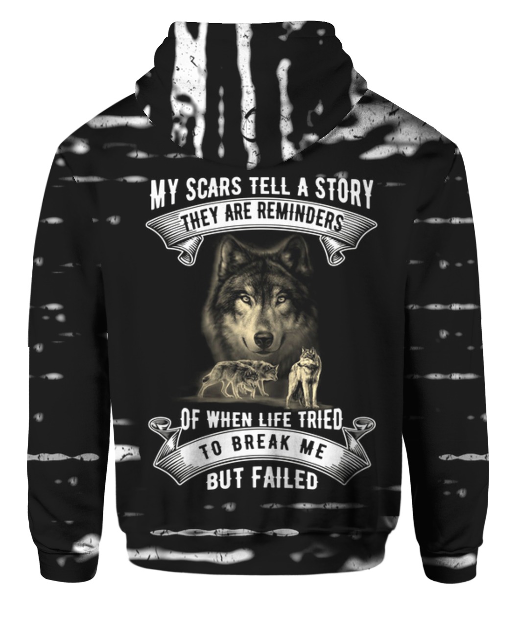 Wolf my scars tell a story they are reminders 3d all over print hoodie, t-shirt 1