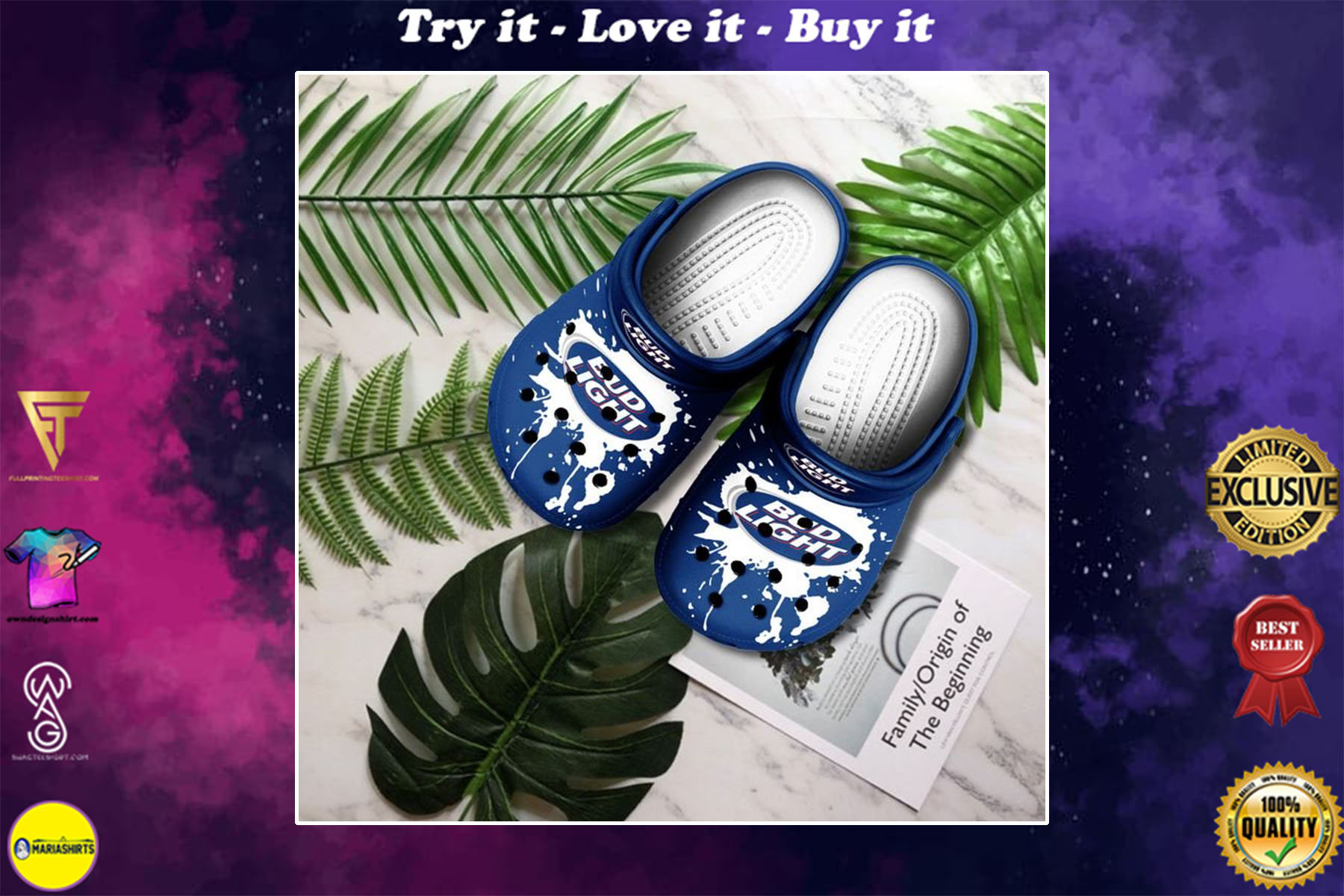 [special edition] bud light beer crocs shoes – maria