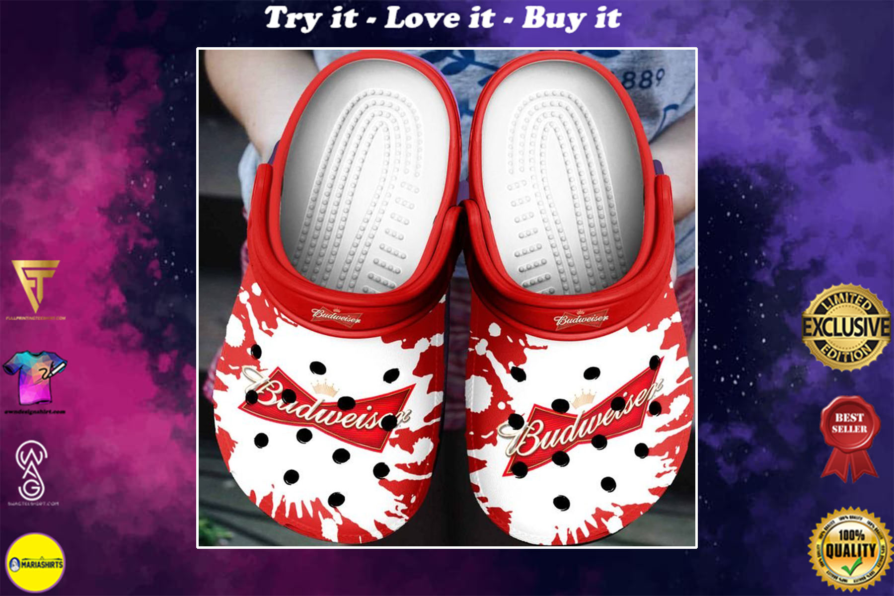 [special edition] budweiser beer crocs shoes – maria