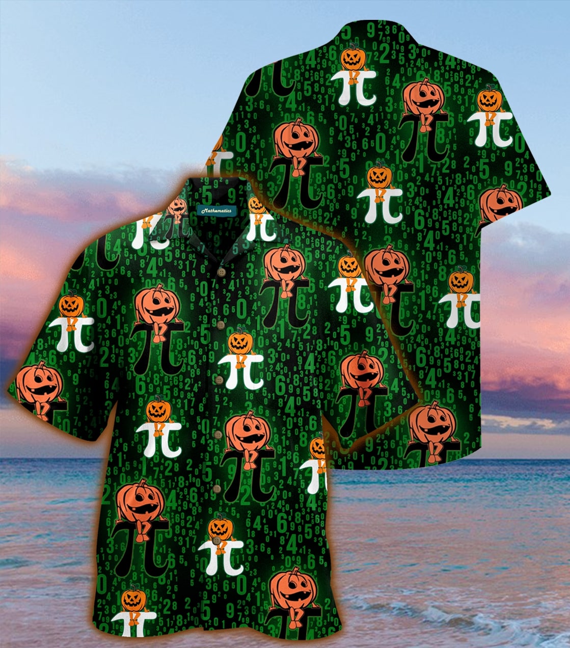 halloween pumpkin pi full printing hawaiian shirt 1