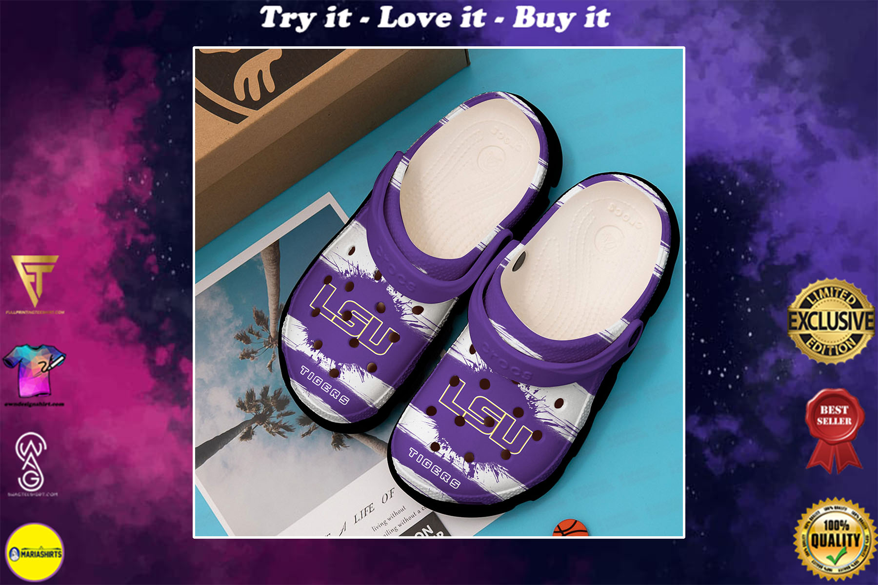 [special edition] lsu tigers college football crocs shoes – maria