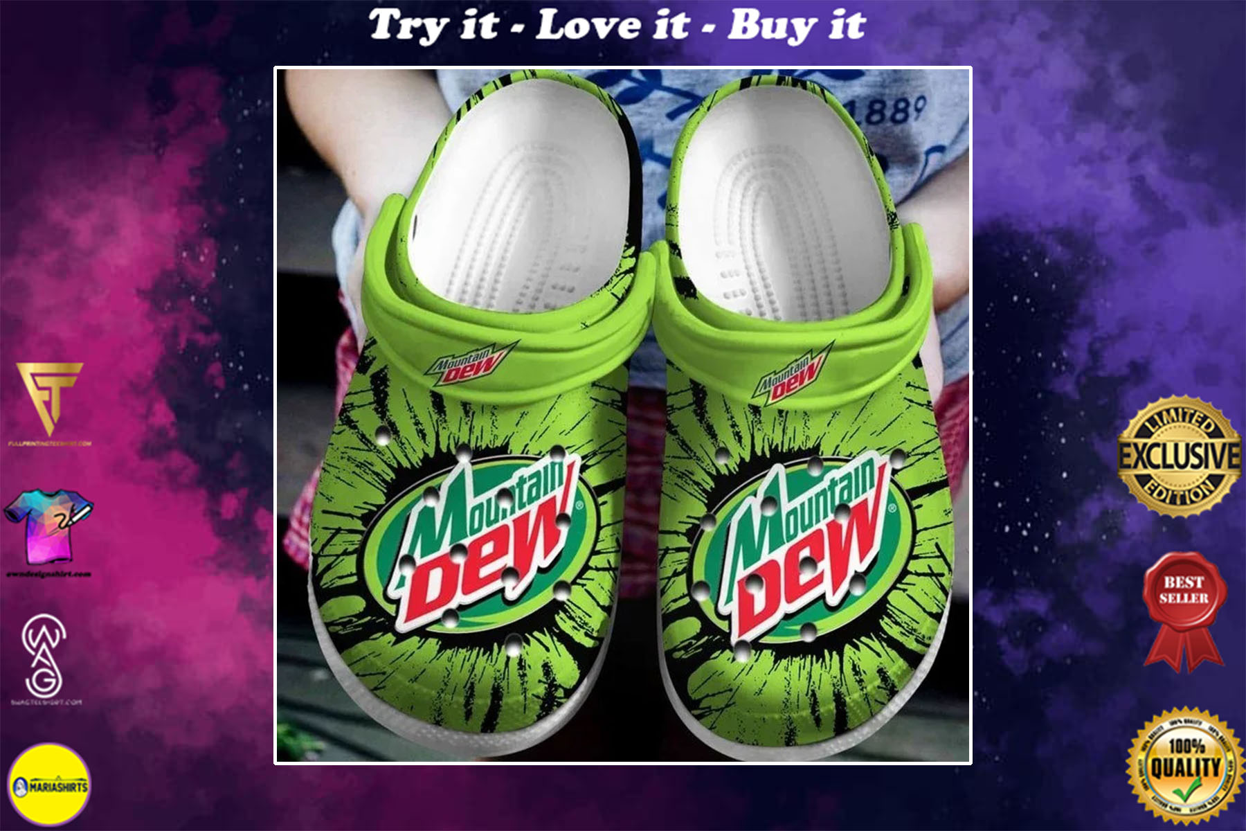 pepsico mountain dew crocs shoes
