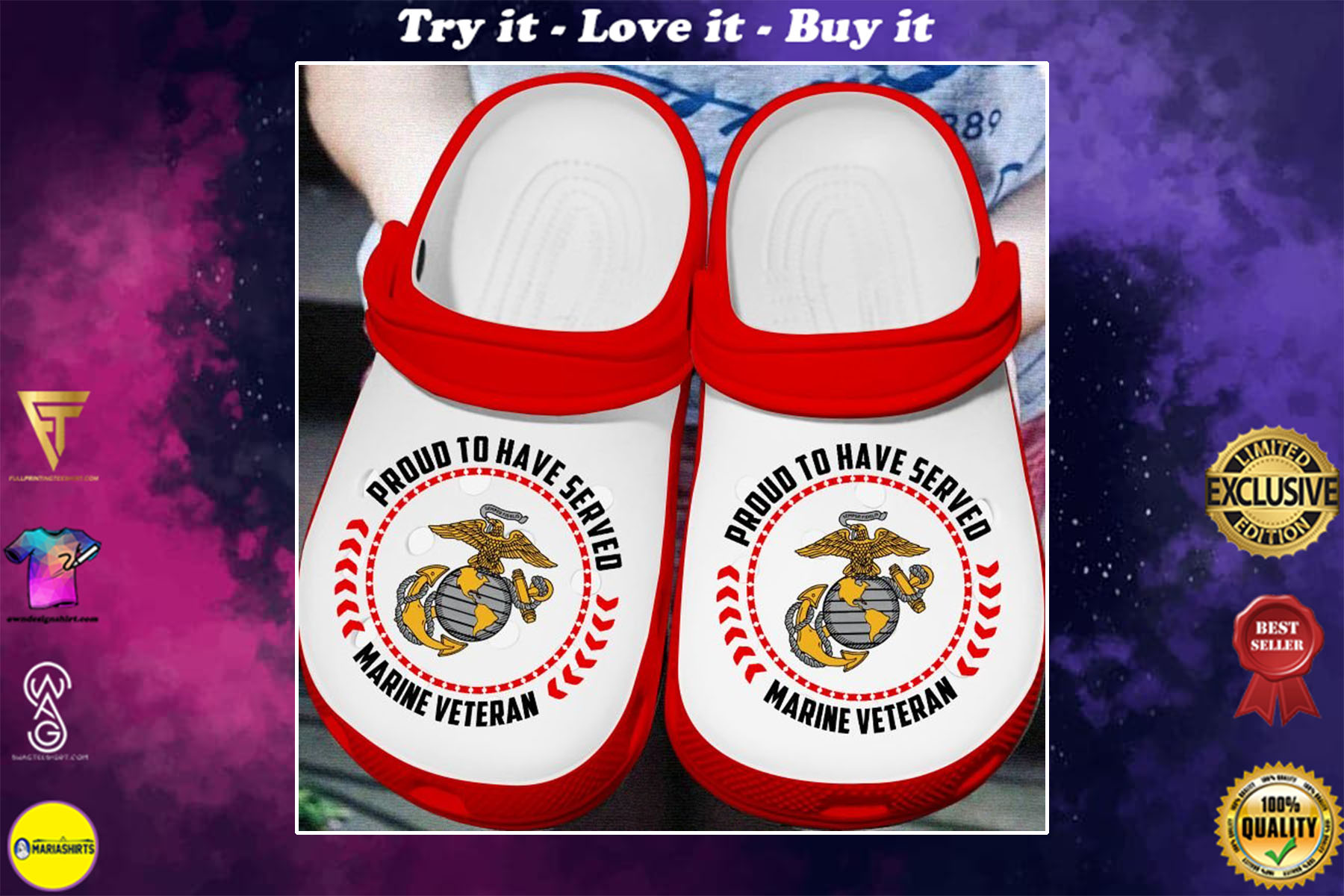 proud to have served marine veteran crocs shoes