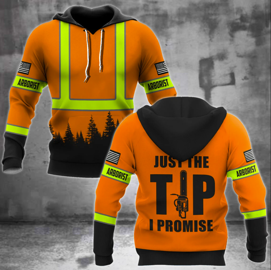 Arborist just the tip i promise all over printed 3D hoodie – dnstyles
