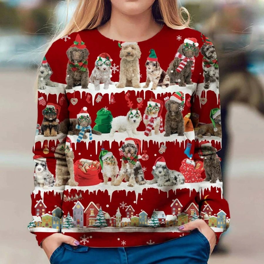 Aussiedoodle Dog snow christmas ugly sweater – Hothot 231020